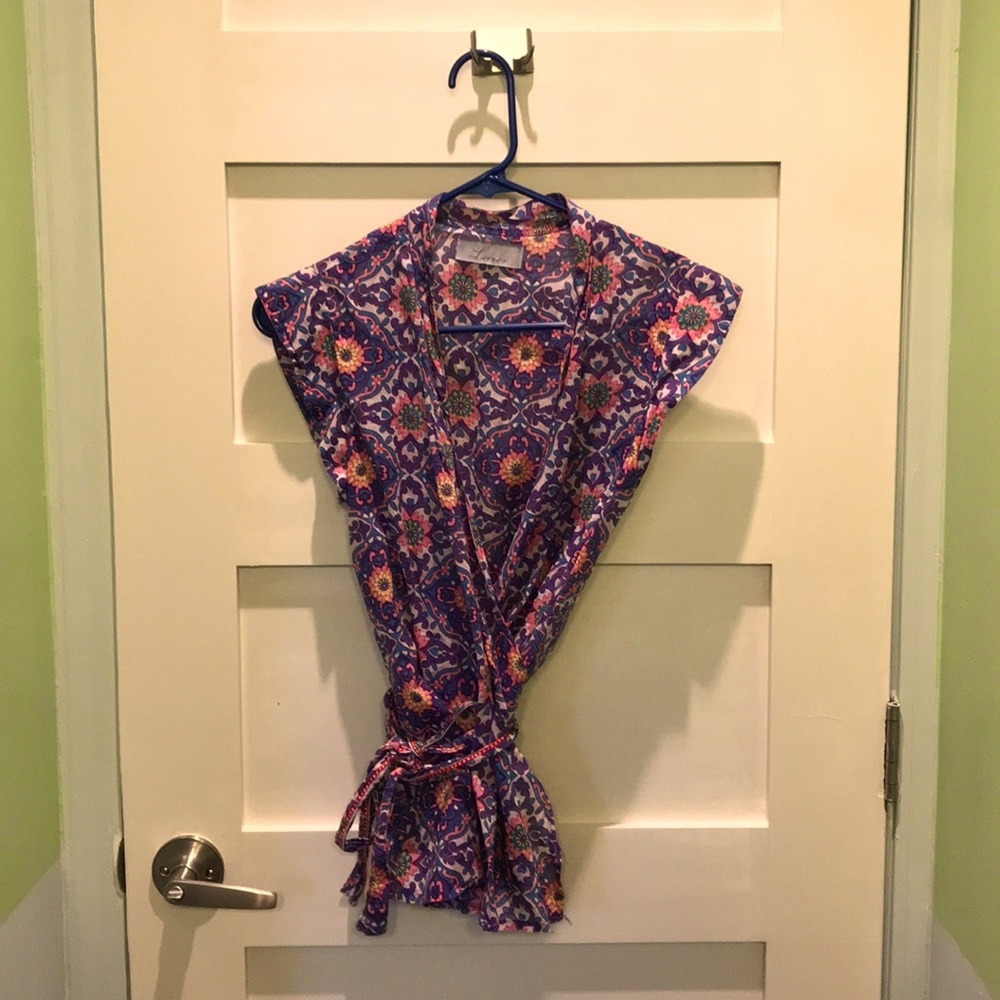 Flower wrap blouse